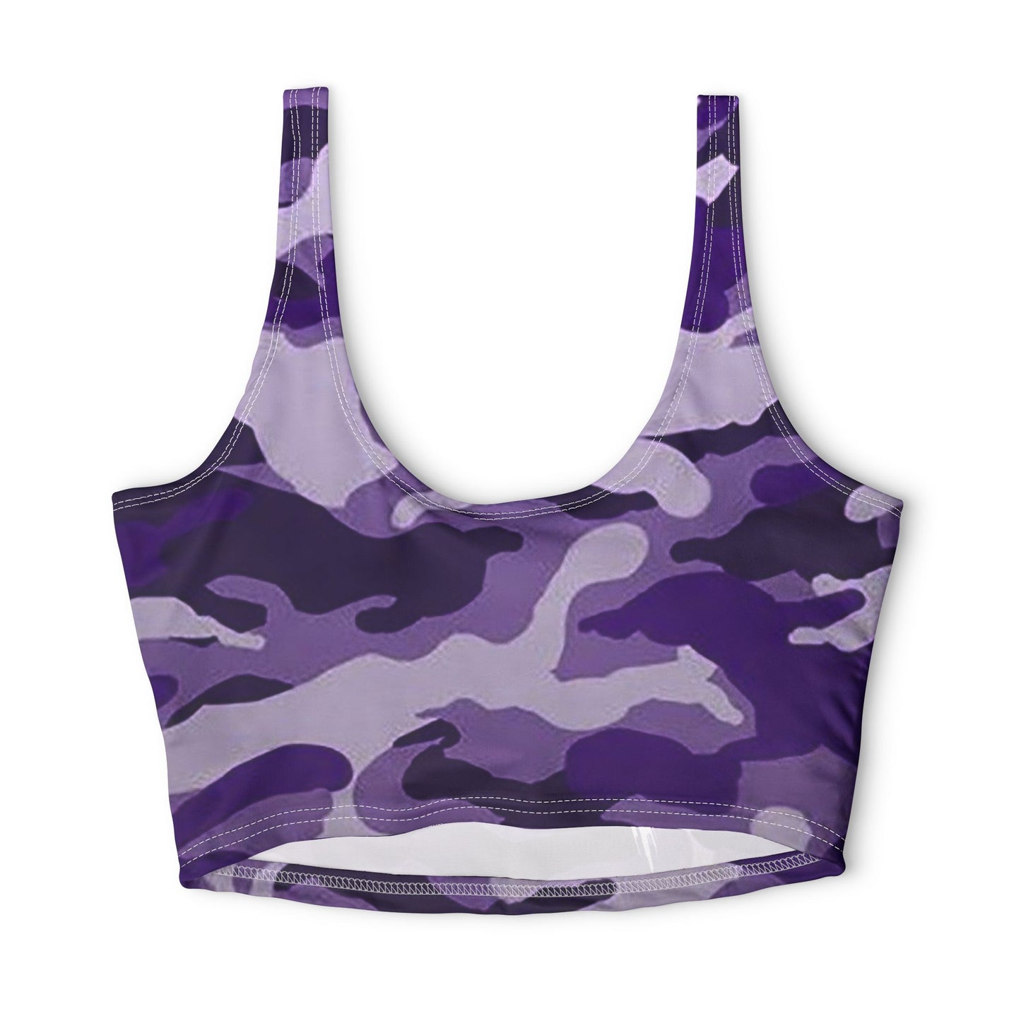 Fish Gang Purple Camo Sports Bra | 100% Polyester