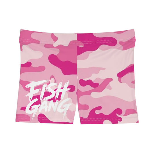 Pink Camo 'Fish Gang' Women's Shorts | Swim/Activewear