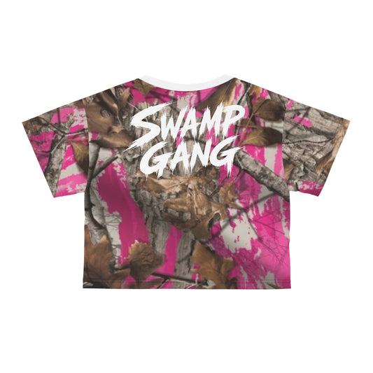 Women’s Crop Tee | Swamp Gang | Pink Mossy Oak Camo