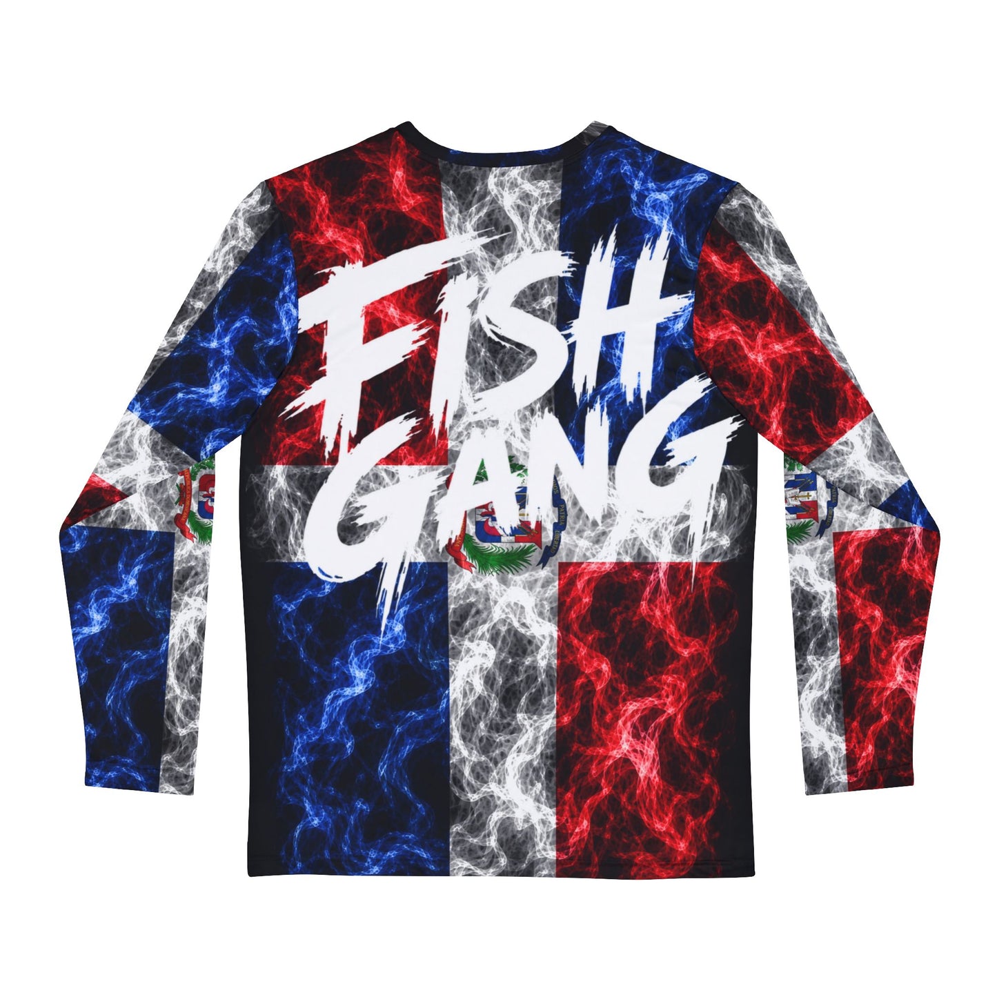 Men's Long Sleeve Shirt | Fish Gang | Dominican Flag | 100% polyester
