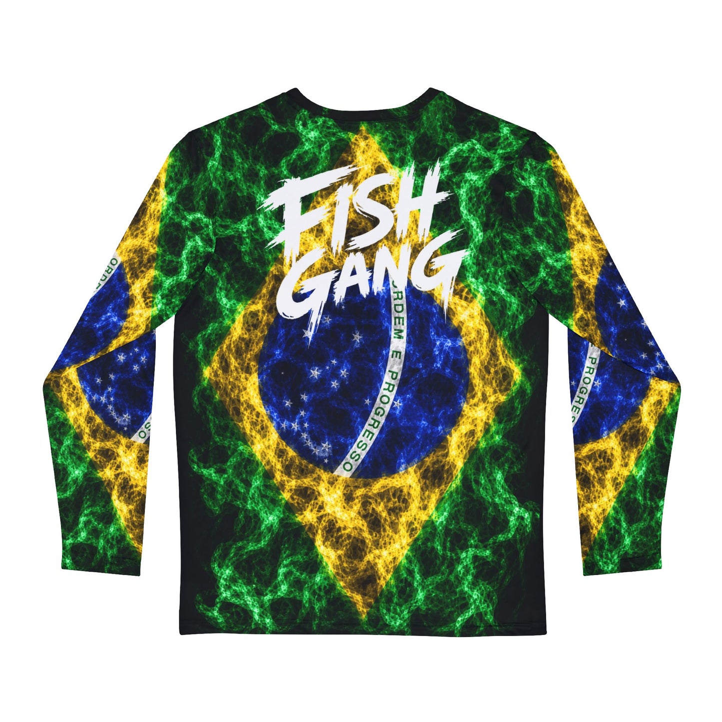Men's Long Sleeve Shirt | Fish Gang | Brazilian Flag | 100% Polyester