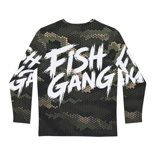 Men's Long Sleeve Shirt | Fish Gang | Green Camo