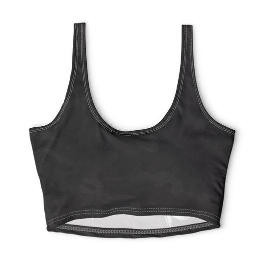 Fish Gang Black Camo Sports Bra | 100% Polyester