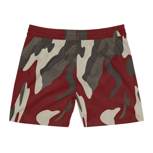 Men's Mid-Length Swim Shorts | Fish Gang | Red Camo