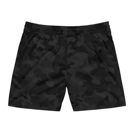 Men's Mid-Length Swim Shorts | Fish Gang | Black Camo