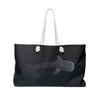Whale Shark Weekender Bag — Minimal Ocean Travel Tote - Black