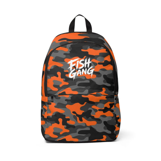 Unisex Fish Gang Backpack | Orange Camo