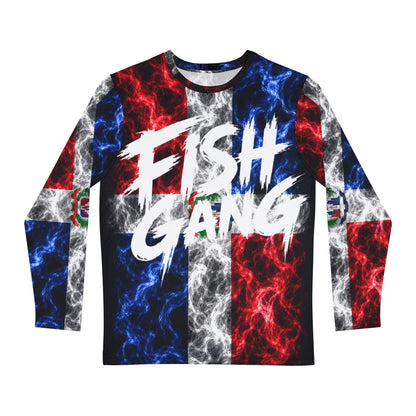 Men's Long Sleeve Shirt | Fish Gang | Dominican Flag | 100% polyester