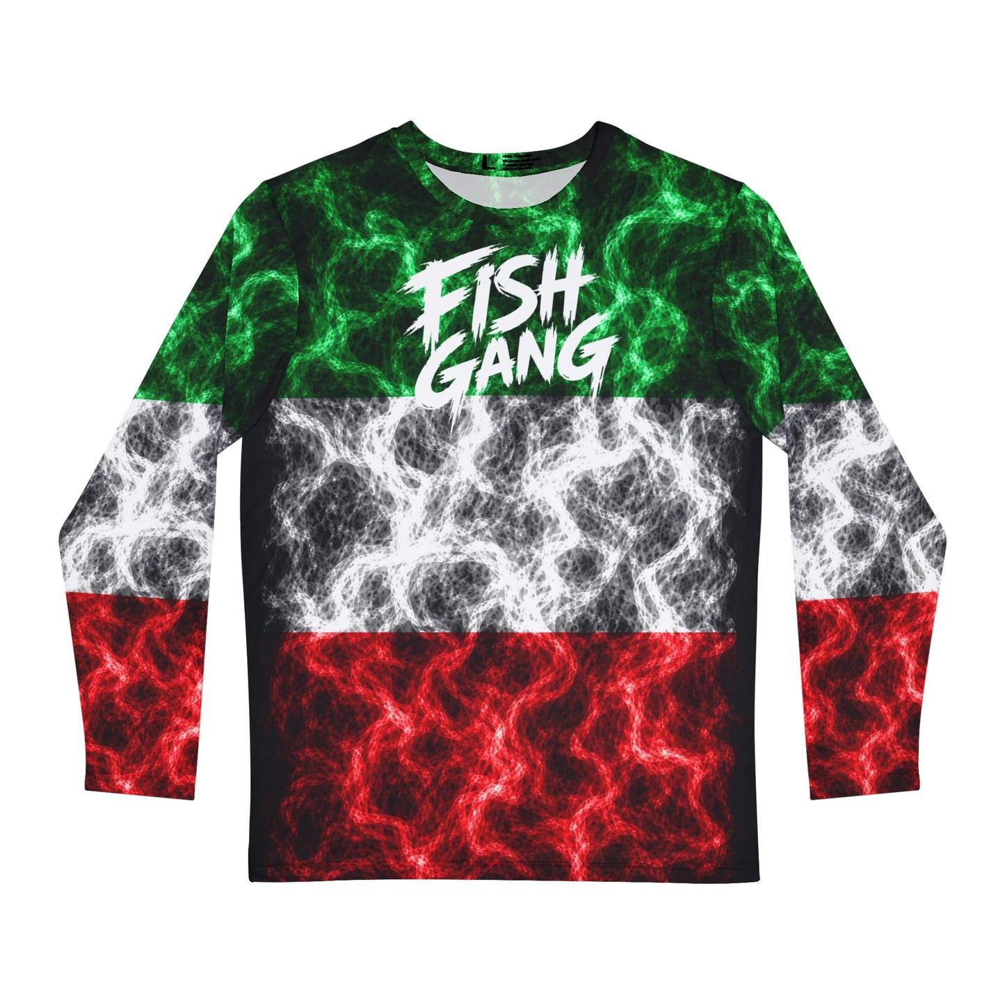 Men's Long Sleeve Shirt | Fish Gang | Italian Flag | 100% Polyester