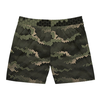 Men's Mid-Length Swim Shorts | Fish Gang | Green Camo