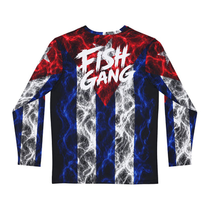 Men's Long Sleeve Shirt | Fish Gang | Cuban Flag | 100% Polyester