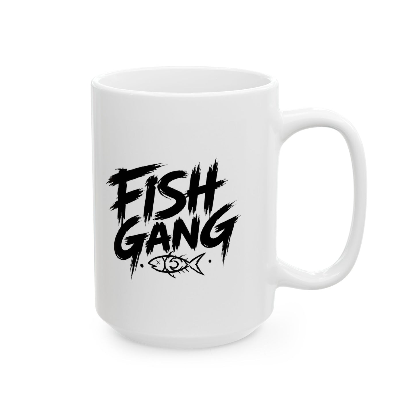 Ceramic Mug - 'Fight Gang' Bold Brush Script Coffee Cup (11oz, 15oz)