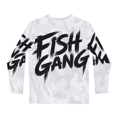 Fish Gang | Long Sleeve Shirt 100% Polyester | White Camo