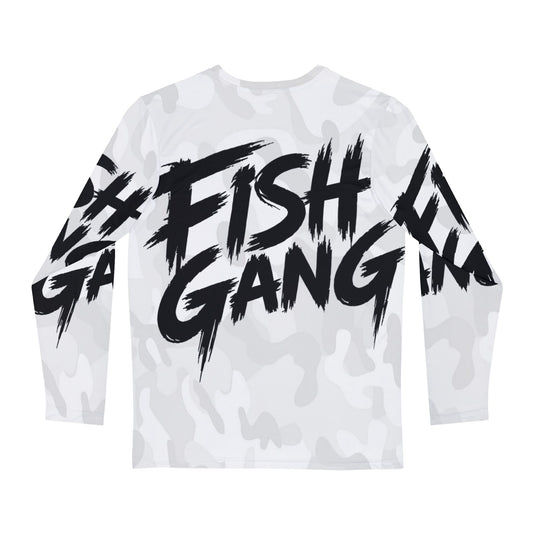 Fish Gang | Long Sleeve Shirt 100% Polyester | White Camo