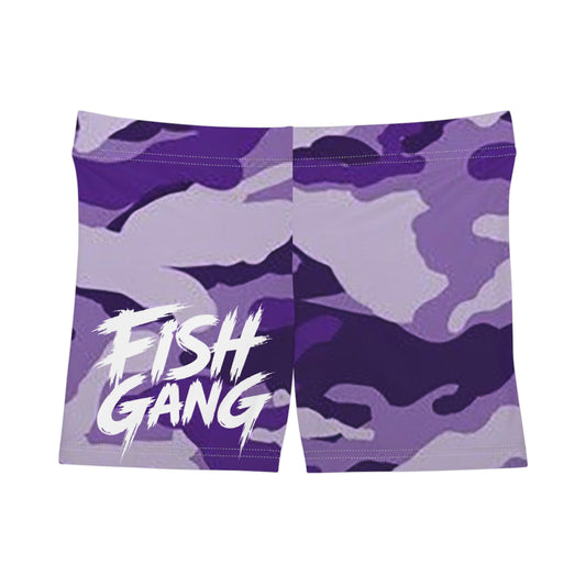 Purple Camo | Fish Gang | Women's Shorts | Swim/Activewear