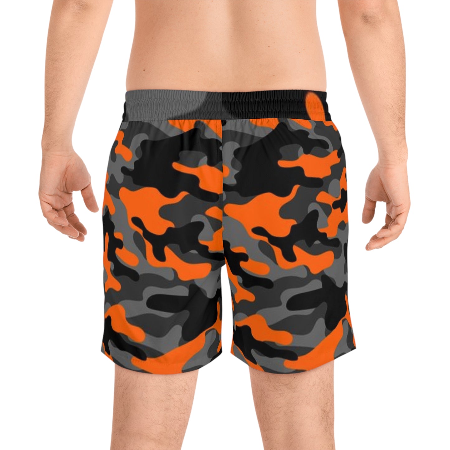 Men's Mid-Length Swim Shorts | Fish Gang | Orange Camo