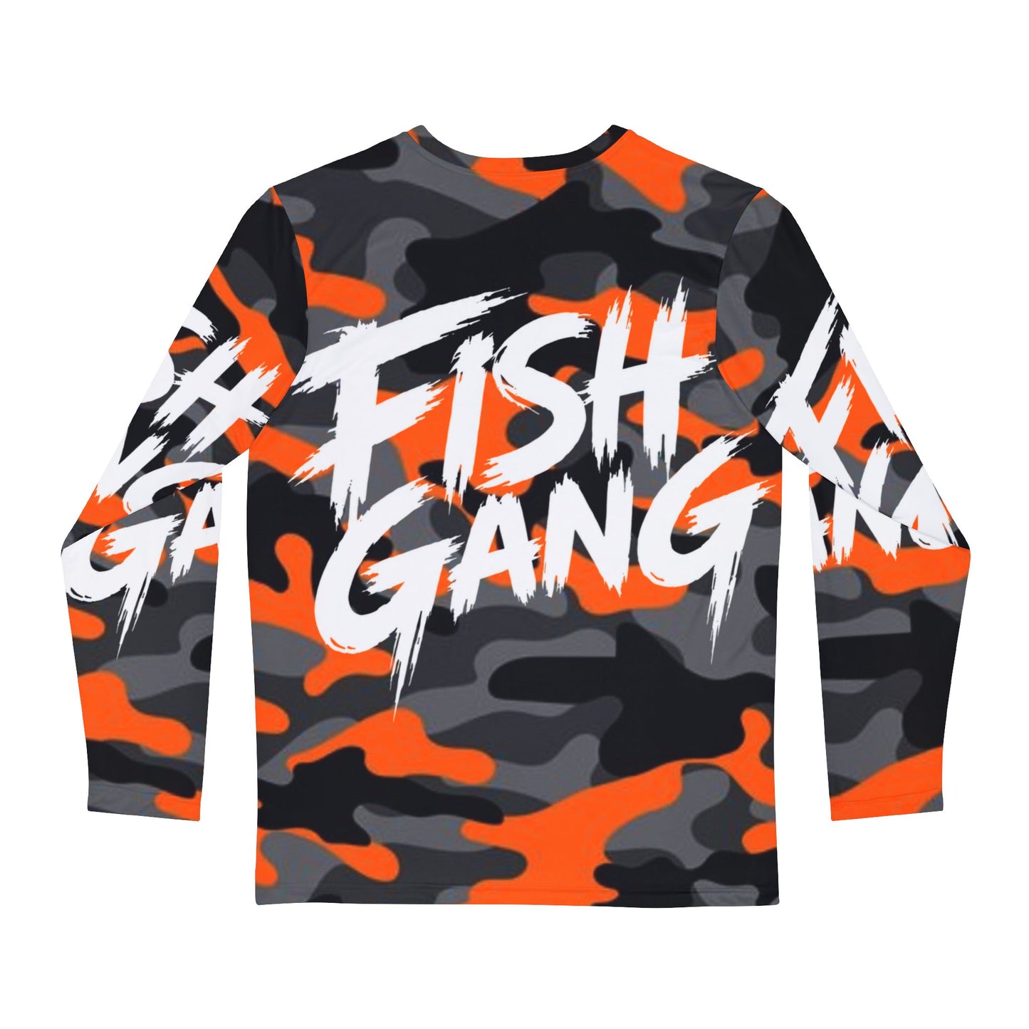 Men's Long Sleeve Shirt | Fish Gang | Orange Camo