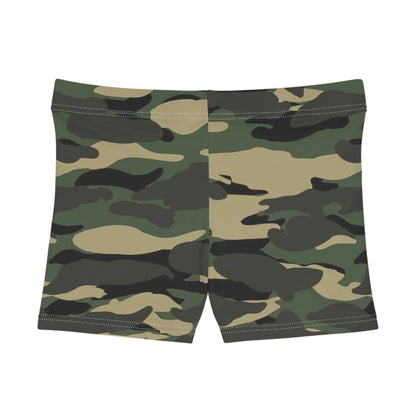 Green Camo "Fish Gang" Women's Shorts — Stretch Swim/Active