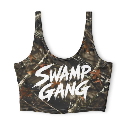 Swamp Gang Mossy Oak Camo Sports Bra | 100% Polyester
