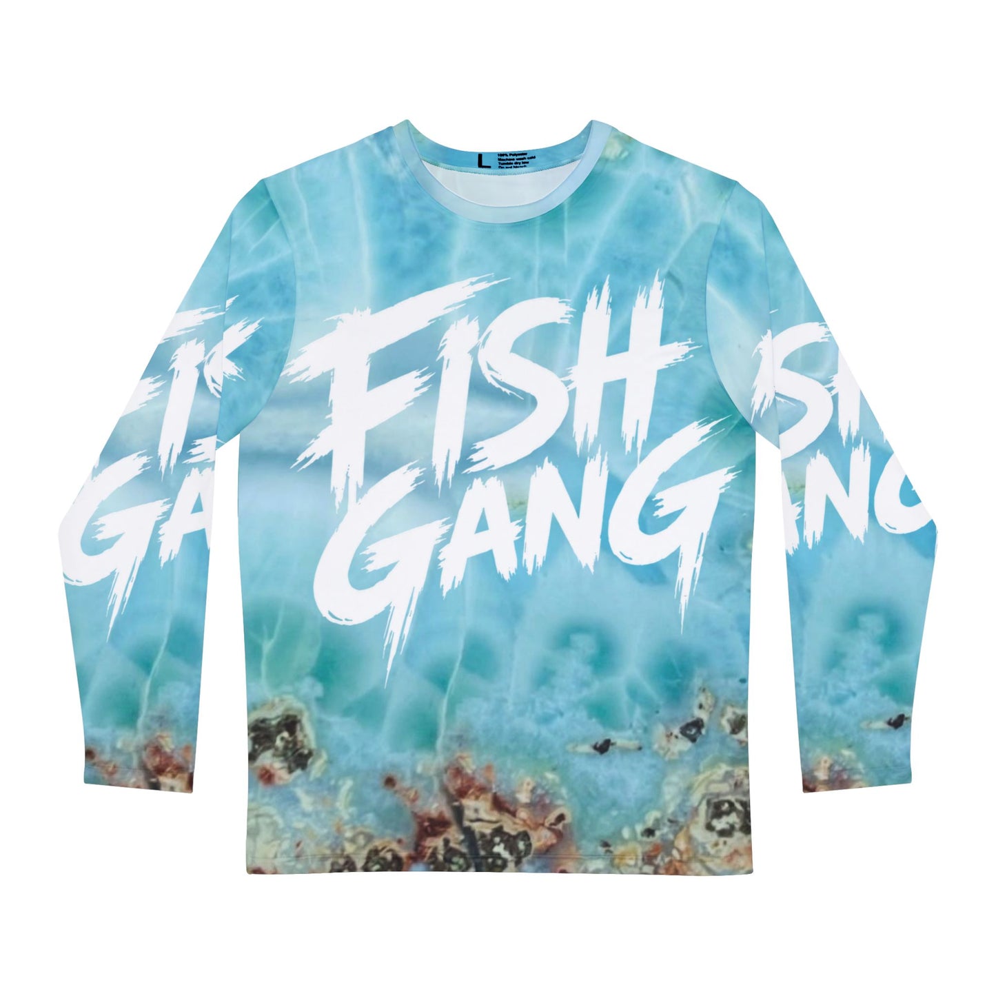 Men's Long Sleeve Shirt | Fish Gang | Larimar Stone Design