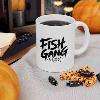 Ceramic Mug - 'Fight Gang' Bold Brush Script Coffee Cup (11oz, 15oz)