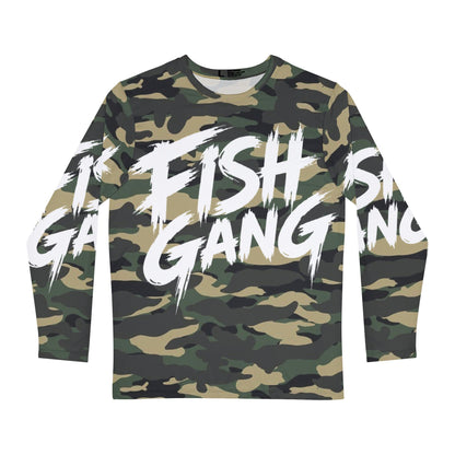 Fish Gang | Long Sleeve Shirt 100% Polyester | Green Camo