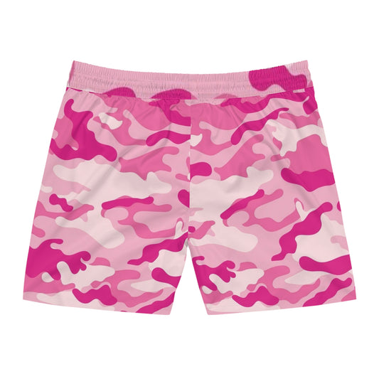 Men's Mid-Length Swim Shorts | Fish Gang | Pink Camo