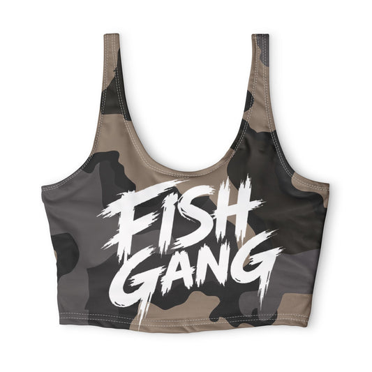 Fish Gang Camo Sports Bra | 100% Polyester