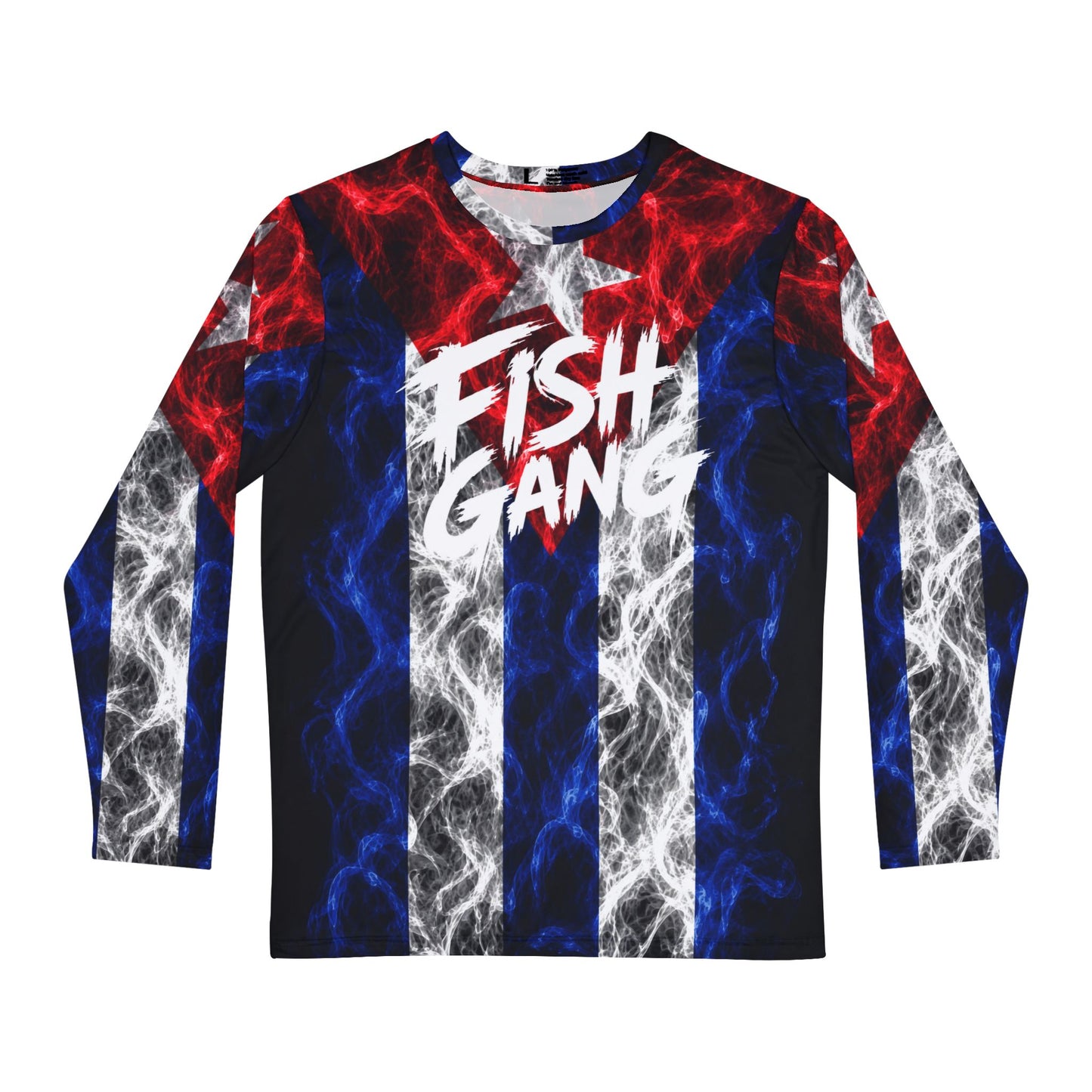 Men's Long Sleeve Shirt | Fish Gang | Cuban Flag | 100% Polyester