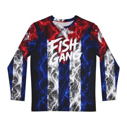 Men's Long Sleeve Shirt | Fish Gang | Cuban Flag | 100% Polyester