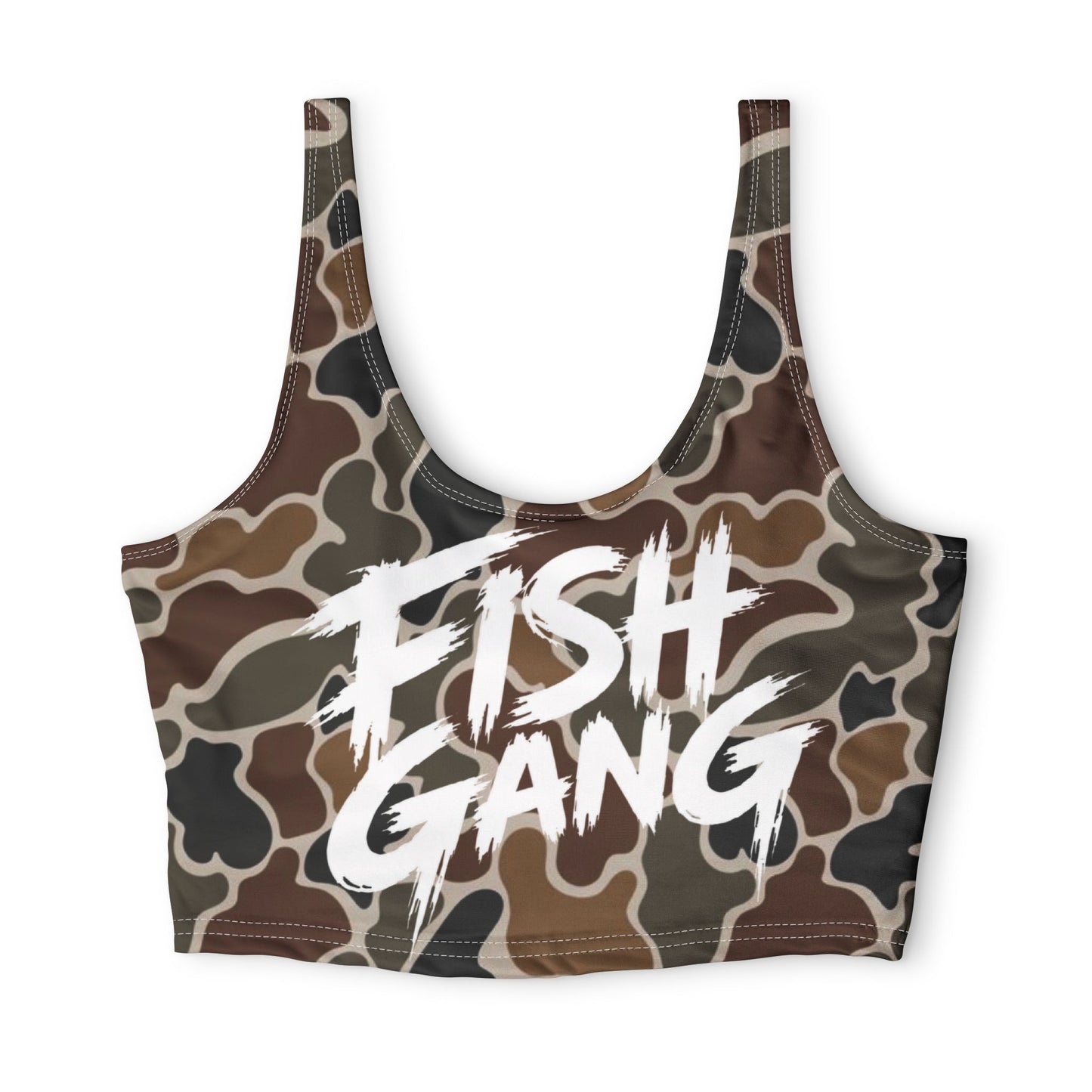 Fish Gang Duck Camo Sports Bra | 100% Polyester