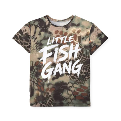 Kids Long Sleeve 100% Polyester Shirt | Little Fish Gang | Kryptek Camo