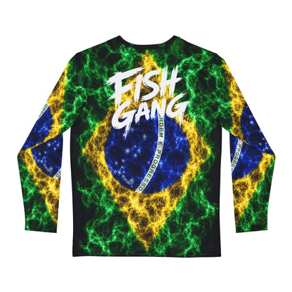 Men's Long Sleeve Shirt | Fish Gang | Brazilian Flag | 100% Polyester