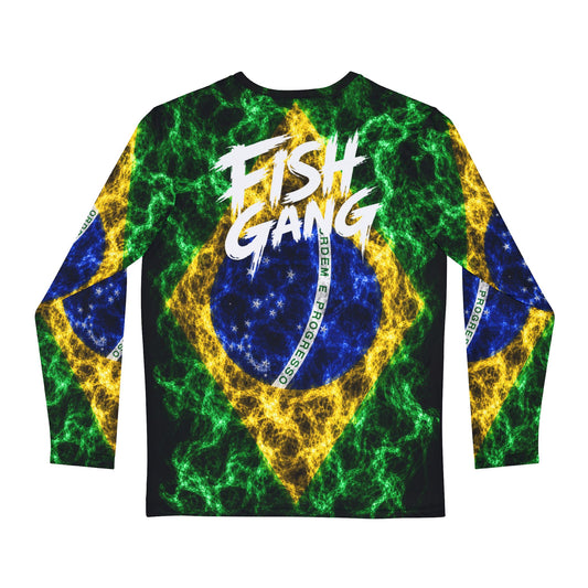 Men's Long Sleeve Shirt | Fish Gang | Brazilian Flag | 100% Polyester