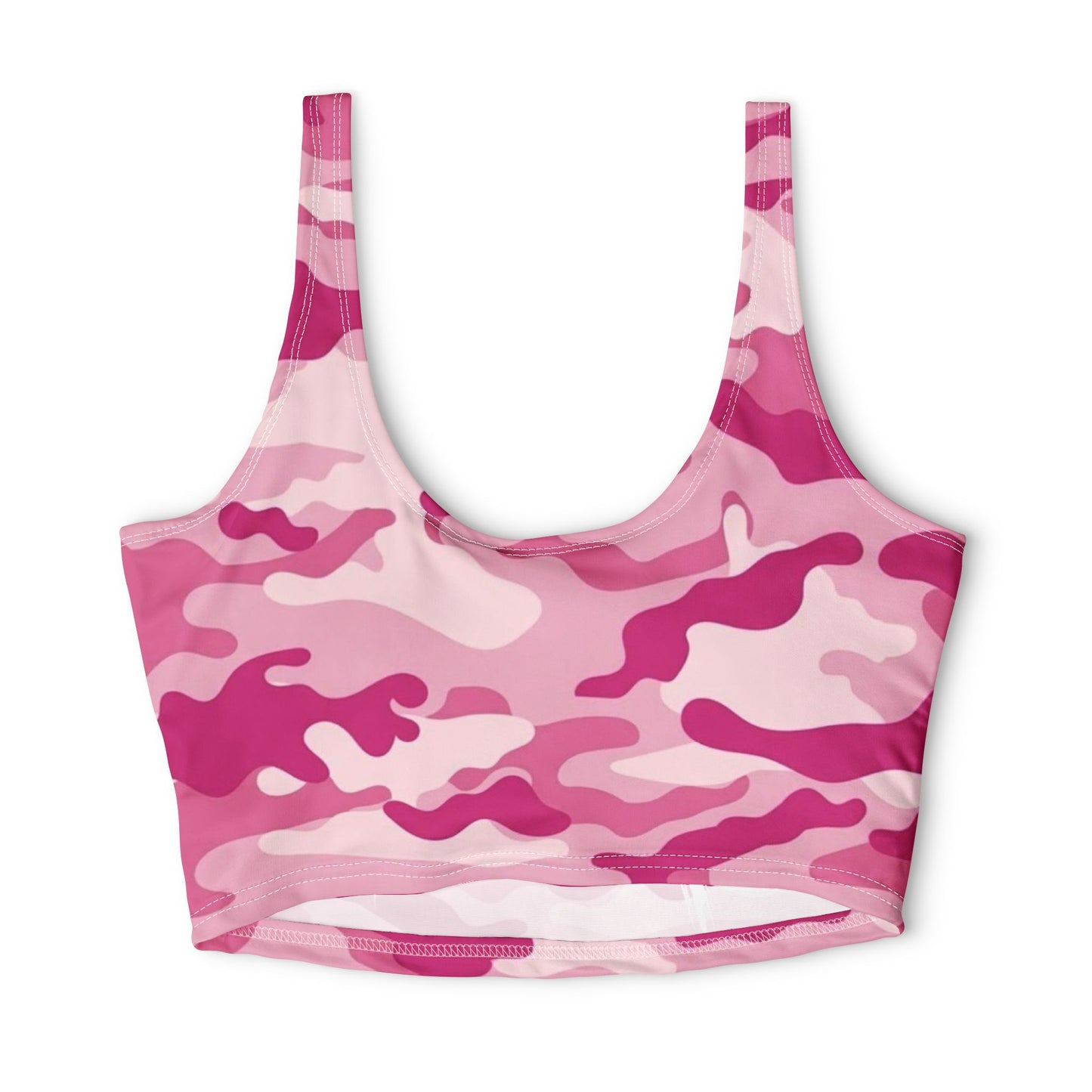Fish Gang Pink Camo Sports Bra | 100% Polyester