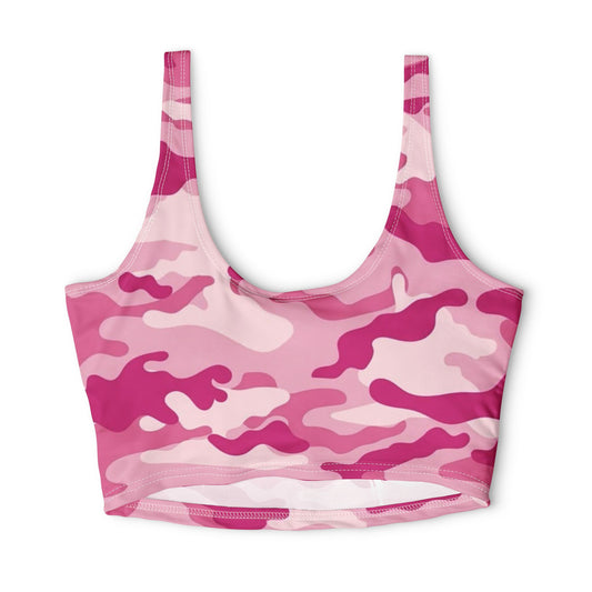 Fish Gang Pink Camo Sports Bra | 100% Polyester