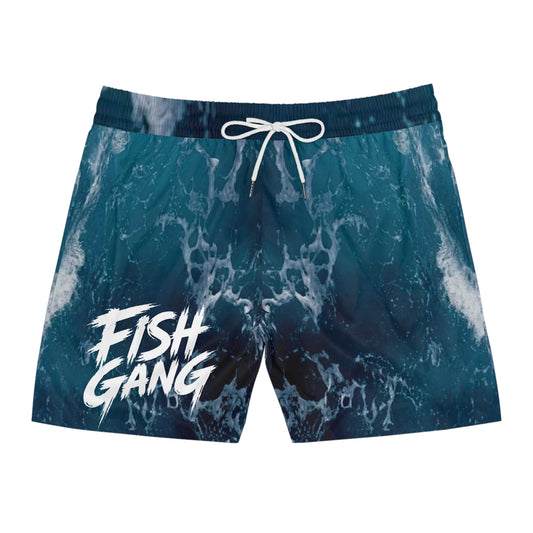 Men's Mid-Length Swim Shorts | Fish Gang | Ocean Waters