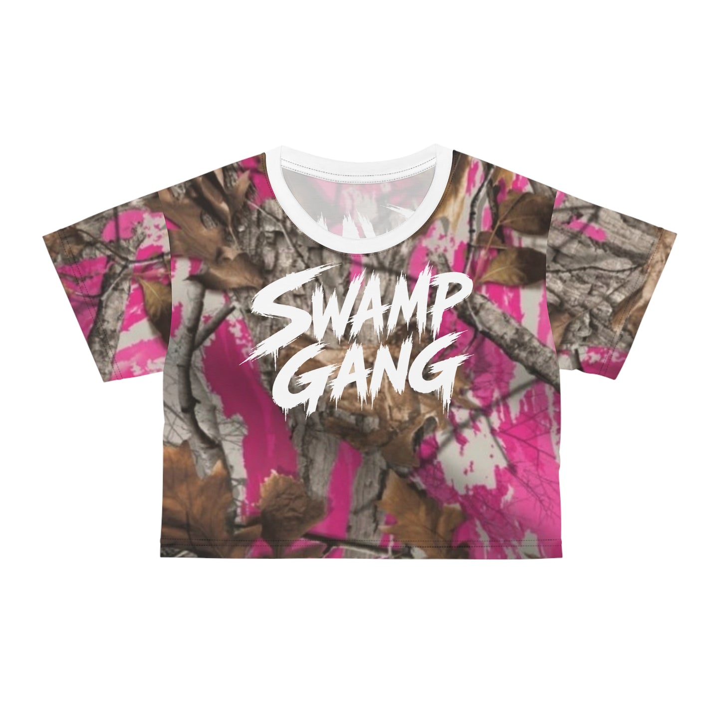 Women’s Crop Tee | Swamp Gang | Pink Mossy Oak Camo