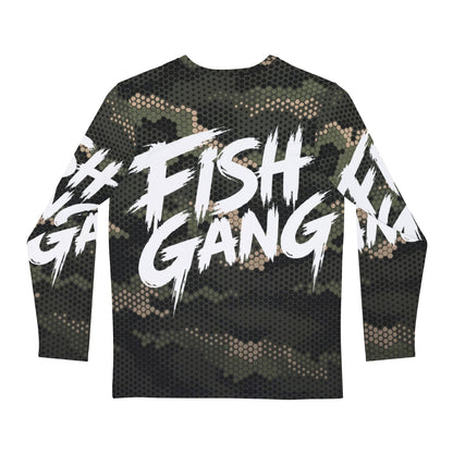 Men's Long Sleeve Shirt | Fish Gang | Green Camo