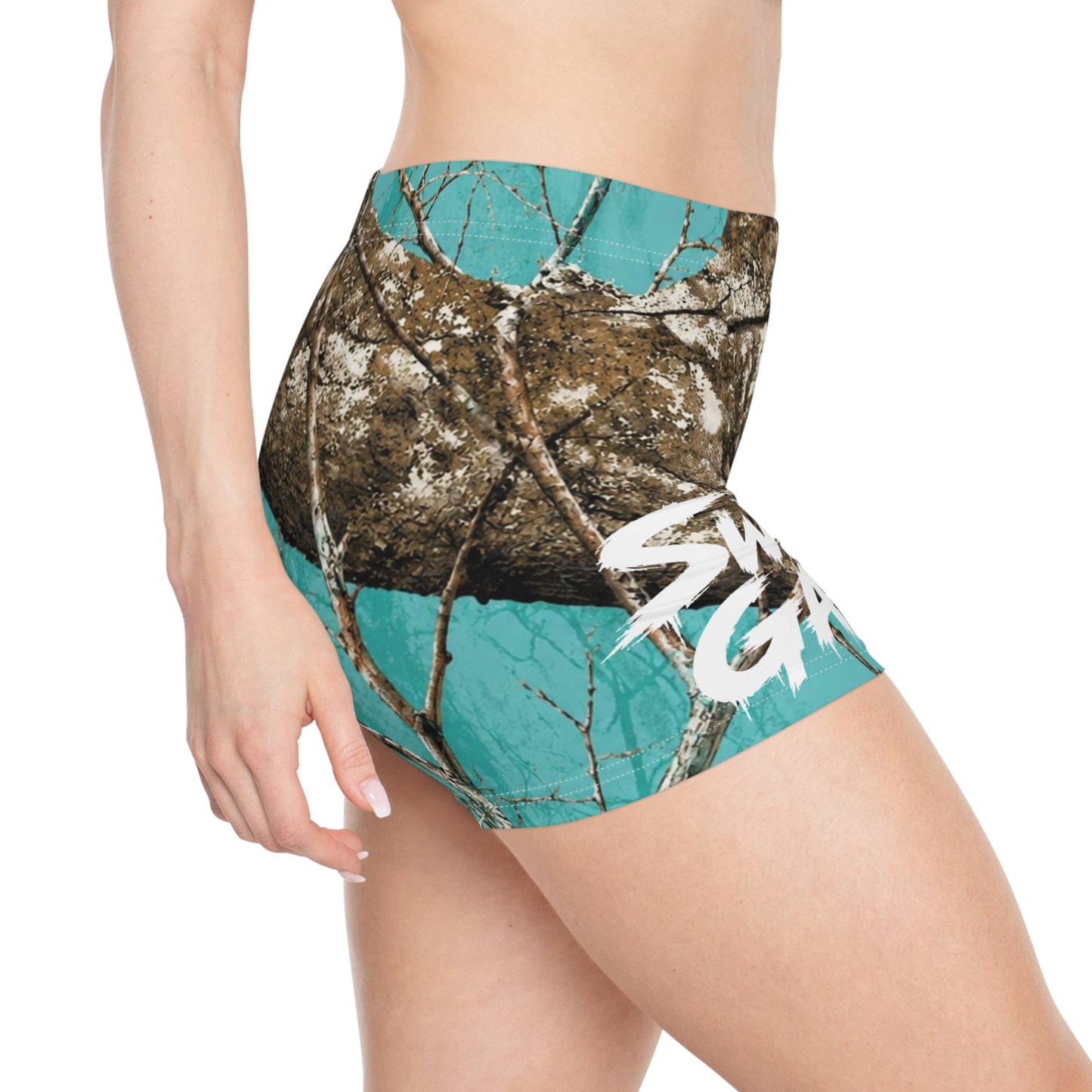 Teal Mossy Oak Camo | Swamp Gang | Women's Shorts | Swim/Activewear
