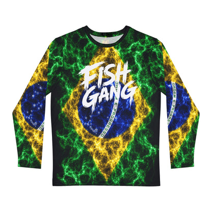 Men's Long Sleeve Shirt | Fish Gang | Brazilian Flag | 100% Polyester