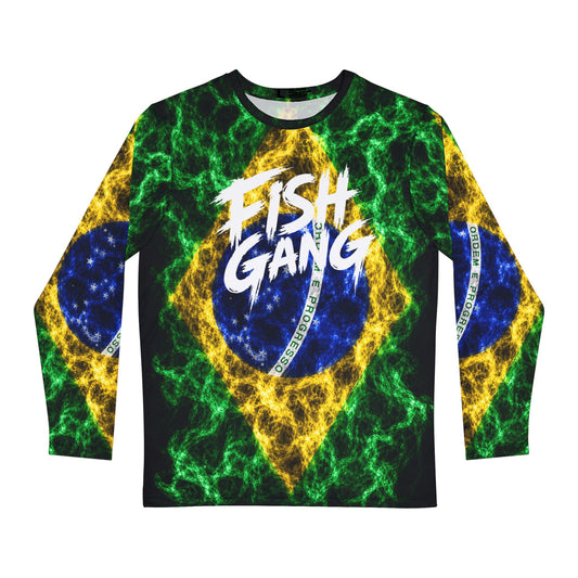 Men's Long Sleeve Shirt | Fish Gang | Brazilian Flag | 100% Polyester