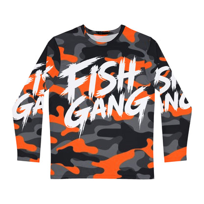 Men's Long Sleeve Shirt | Fish Gang | Orange Camo
