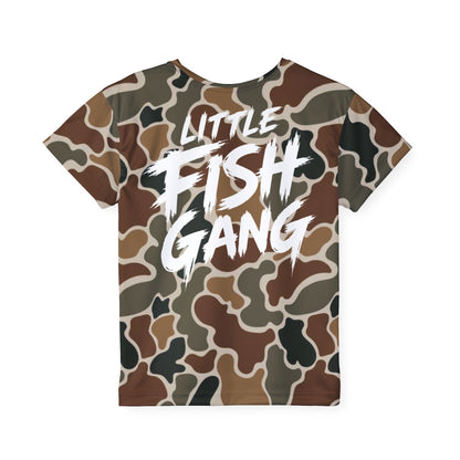 Kids Long Sleeve 100% Polyester Shirt | Little Fish Gang | Duck Camo