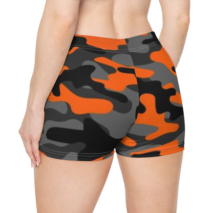 Orange Camo | Fish Gang | Women's Shorts | Swim/Activewear