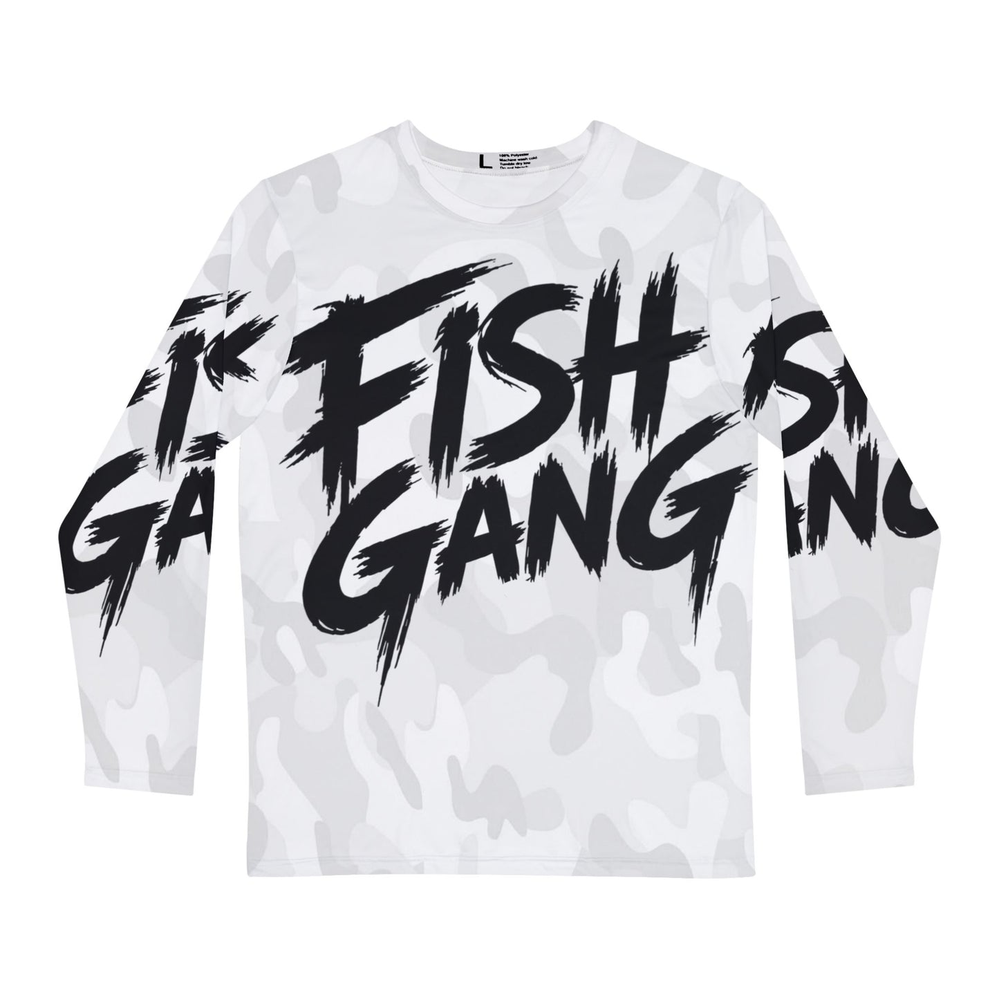 Fish Gang | Long Sleeve Shirt 100% Polyester | White Camo