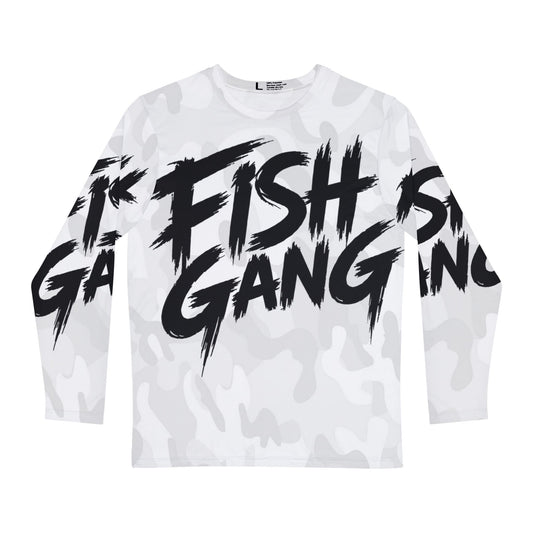 Fish Gang | Long Sleeve Shirt 100% Polyester | White Camo