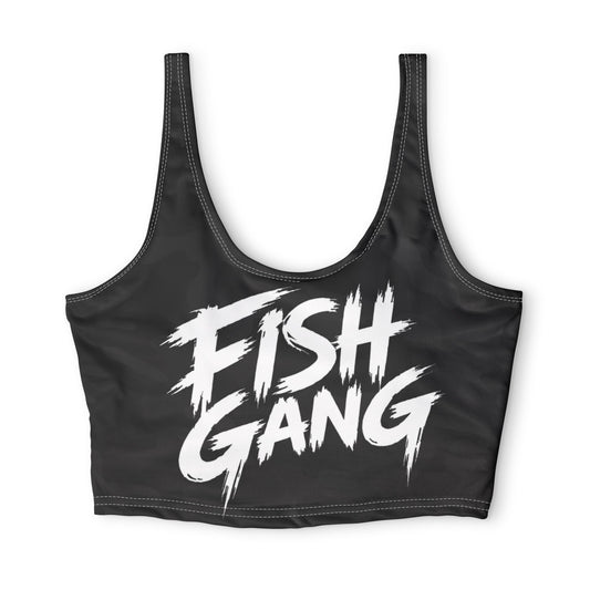Fish Gang Black Camo Sports Bra | 100% Polyester