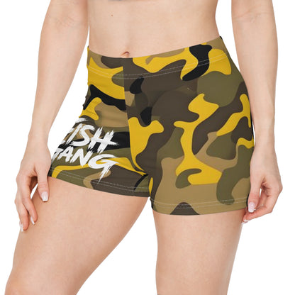 Yellow Camo | Fish Gang | Women's Shorts | Swim/Activewear