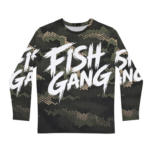 Men's Long Sleeve Shirt | Fish Gang | Green Camo